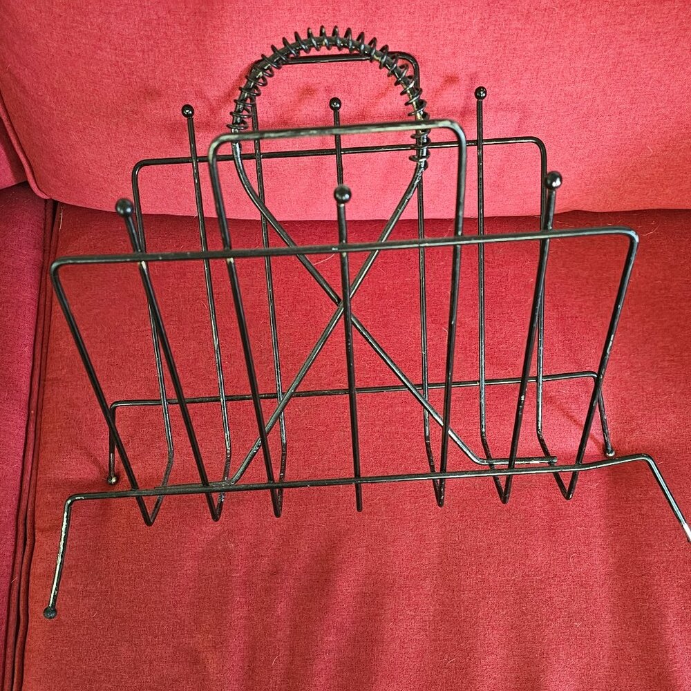 Vintage MCM Brass Magazine Rack